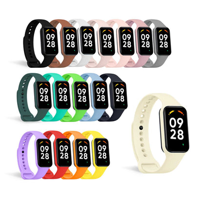 Correa de Recambio Compatible con Xiaomi Smart Band 8 Active/Redmi Smart Band 2, de color Beige, Pulsera de Repuesto de Silicona Suave Flexible Sport Goma