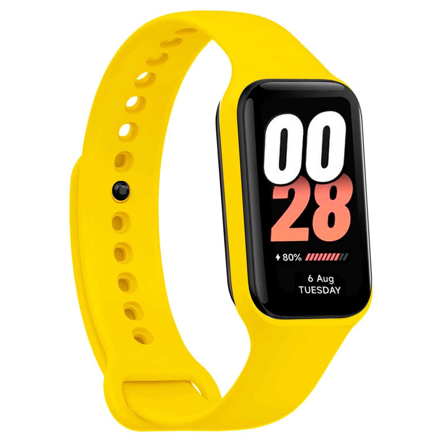 Correa de Recambio Compatible con Xiaomi Smart Band 8 Active/Redmi Smart Band 2, de color Amarillo, Pulsera de Repuesto de Silicona Suave Flexible Sport Goma