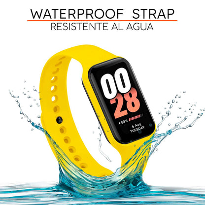 Correa de Recambio Compatible con Xiaomi Smart Band 8 Active/Redmi Smart Band 2, de color Amarillo, Pulsera de Repuesto de Silicona Suave Flexible Sport Goma