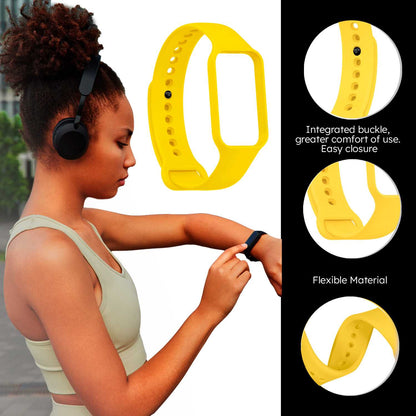 Correa de Recambio Compatible con Xiaomi Smart Band 8 Active/Redmi Smart Band 2, de color Amarillo, Pulsera de Repuesto de Silicona Suave Flexible Sport Goma