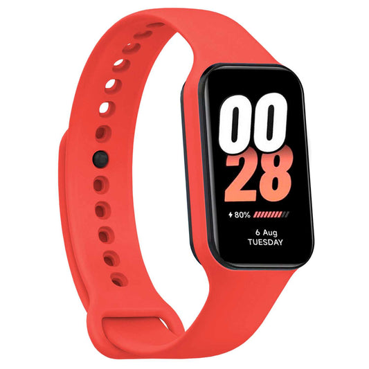 Correa de Recambio Compatible con Xiaomi Smart Band 8 Active/Redmi Smart Band 2, de color Rojo, Pulsera de Repuesto de Silicona Suave Flexible Sport Goma