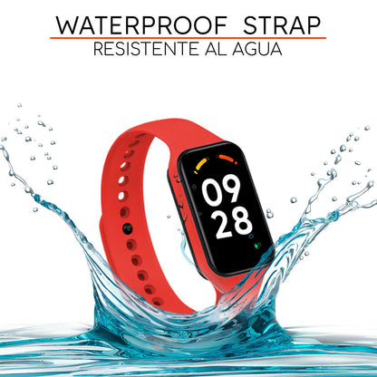 Correa de Recambio Compatible con Xiaomi Smart Band 8 Active/Redmi Smart Band 2, de color Rojo, Pulsera de Repuesto de Silicona Suave Flexible Sport Goma