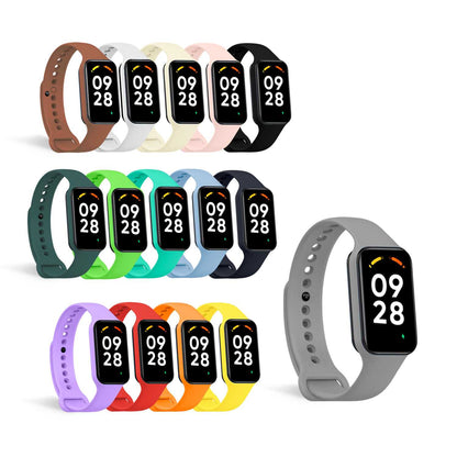 Correa de Recambio Compatible con Xiaomi Smart Band 8 Active/Redmi Smart Band 2, de color Gris, Pulsera de Repuesto de Silicona Suave Flexible Sport Goma