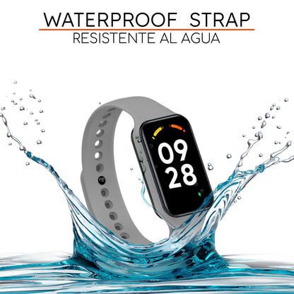 Correa de Recambio Compatible con Xiaomi Smart Band 8 Active/Redmi Smart Band 2, de color Gris, Pulsera de Repuesto de Silicona Suave Flexible Sport Goma