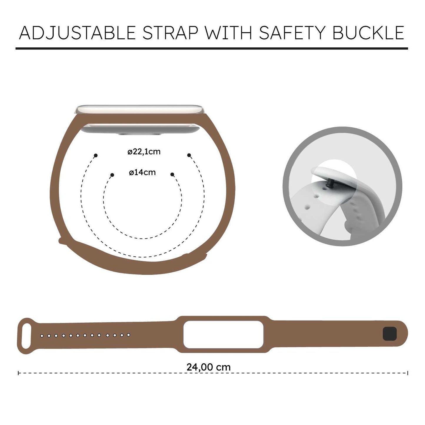 Correa de Recambio Compatible con Xiaomi Smart Band 8 Active/Redmi Smart Band 2, de color Marrón, Pulsera de Repuesto de Silicona Suave Flexible Sport Goma