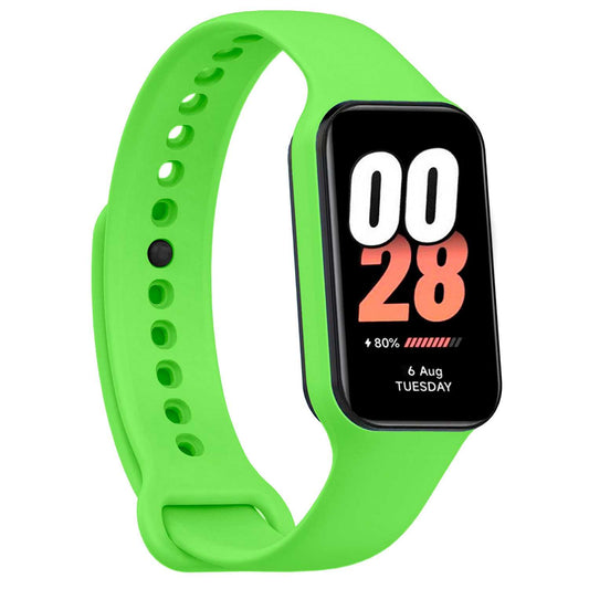 Correa de Recambio Compatible con Xiaomi Smart Band 8 Active/Redmi Smart Band 2, de color Verde, Pulsera de Repuesto de Silicona Suave Flexible Sport Goma