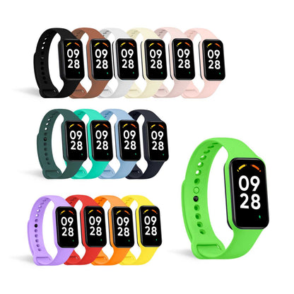 Correa de Recambio Compatible con Xiaomi Smart Band 8 Active/Redmi Smart Band 2, de color Verde, Pulsera de Repuesto de Silicona Suave Flexible Sport Goma