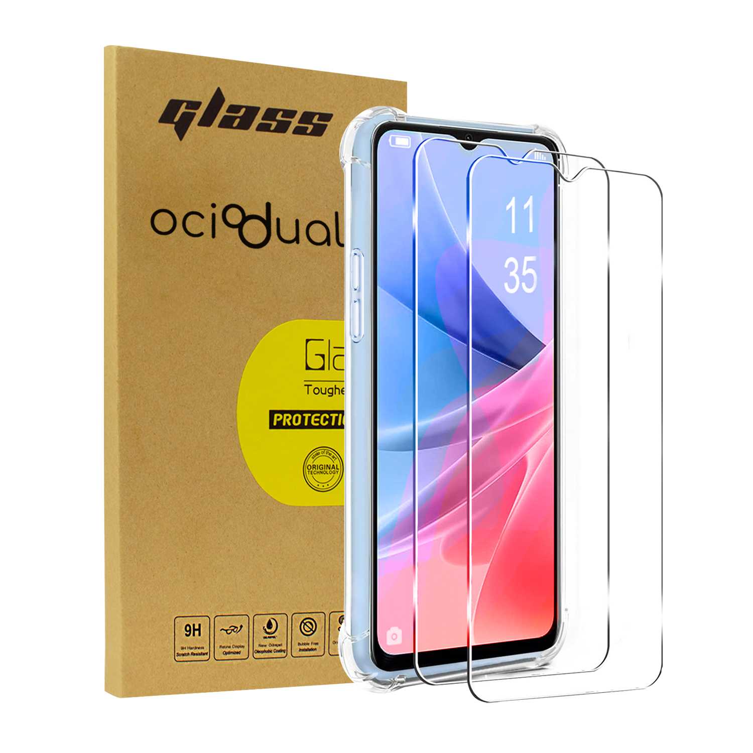 Funda Transparente de TPU Flexible con Esquinas Reforzadas para Oppo A57 4G, con 2 Protectores de Pantalla,