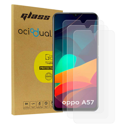 3 Protectores para Oppo A57 4G, Pack x3 Protectores de Pantalla, Cristal Templado,  Antiarañazos,