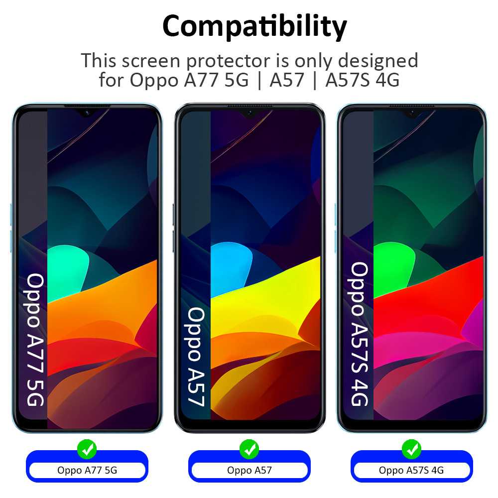 3 Protectores para Oppo A57 4G, Pack x3 Protectores de Pantalla, Cristal Templado,  Antiarañazos,