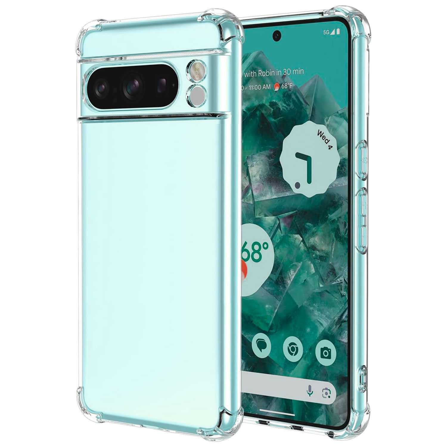 Funda de TPU para Google Pixel 7A, Carcasa Flexible con Esquinas Reforzadas Antigolpes, Protección en Cámaras, Silicona Transparente