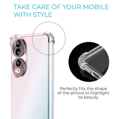 Funda de TPU para Honor 90, Carcasa Flexible con Esquinas Reforzadas Antigolpes, Protección en Cámaras, Silicona Transparente