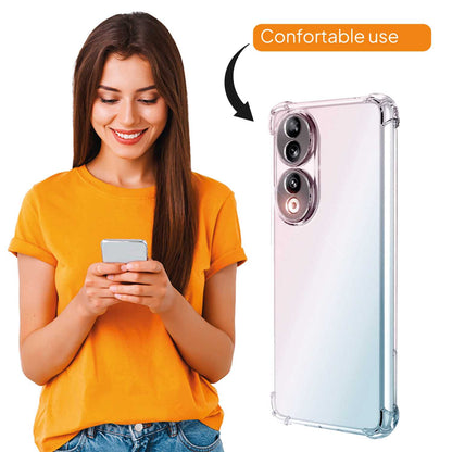 Funda de TPU para Honor 90, Carcasa Flexible con Esquinas Reforzadas Antigolpes, Protección en Cámaras, Silicona Transparente