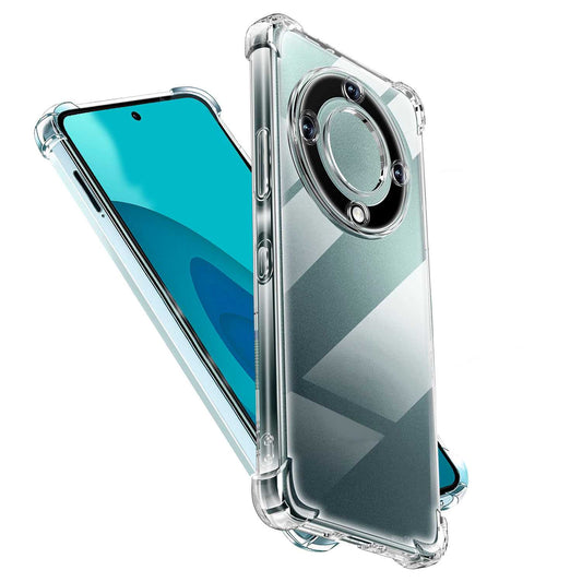 Funda de TPU para Honor Magic 5 Lite, Carcasa Flexible con Esquinas Reforzadas Antigolpes, Protección en Cámaras, Silicona Transparente