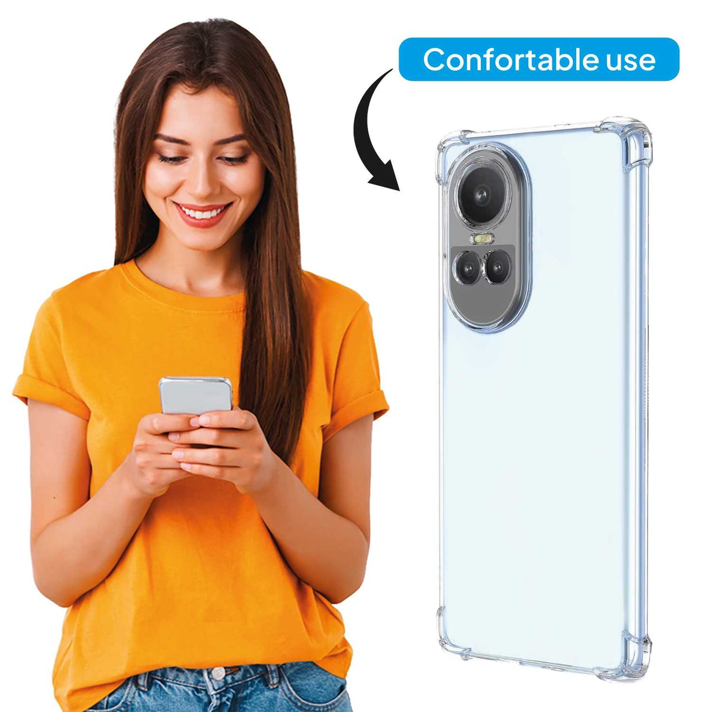 Funda de TPU para Huawei Nova y70, Carcasa Flexible con Esquinas Reforzadas Antigolpes, Protección en Cámaras, Silicona Transparente