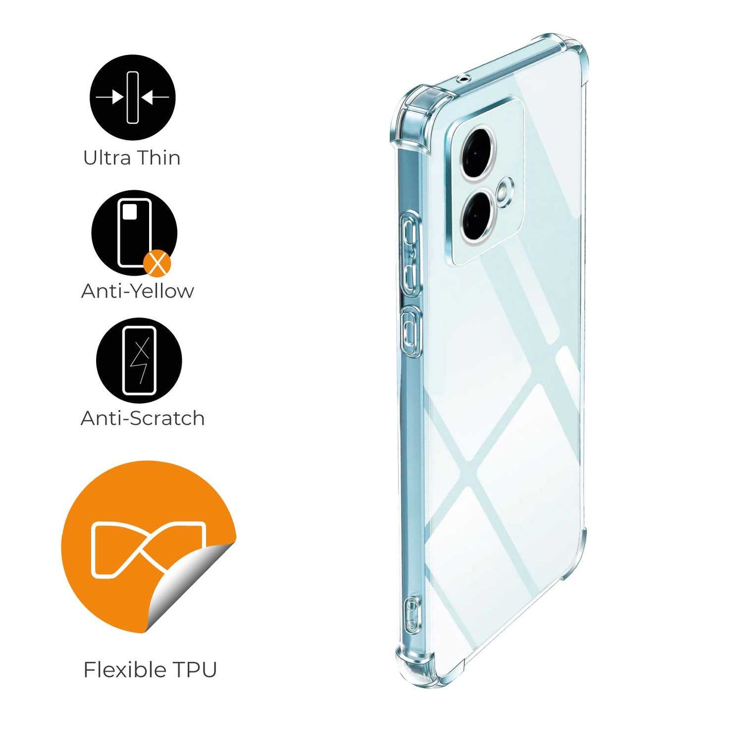 Funda Protectora de TPU para Motorola Moto g84 5G, Carcasa de Protección Transparente con Esquinas Reforzadas