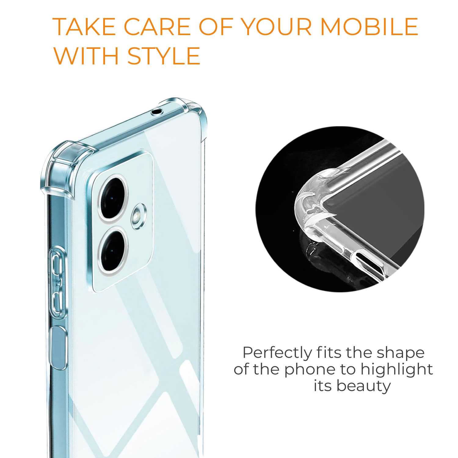 Funda Protectora de TPU para Motorola Moto g54 5G, Carcasa de Protección Transparente con Esquinas Reforzadas, Protección para la Cámara Trasera