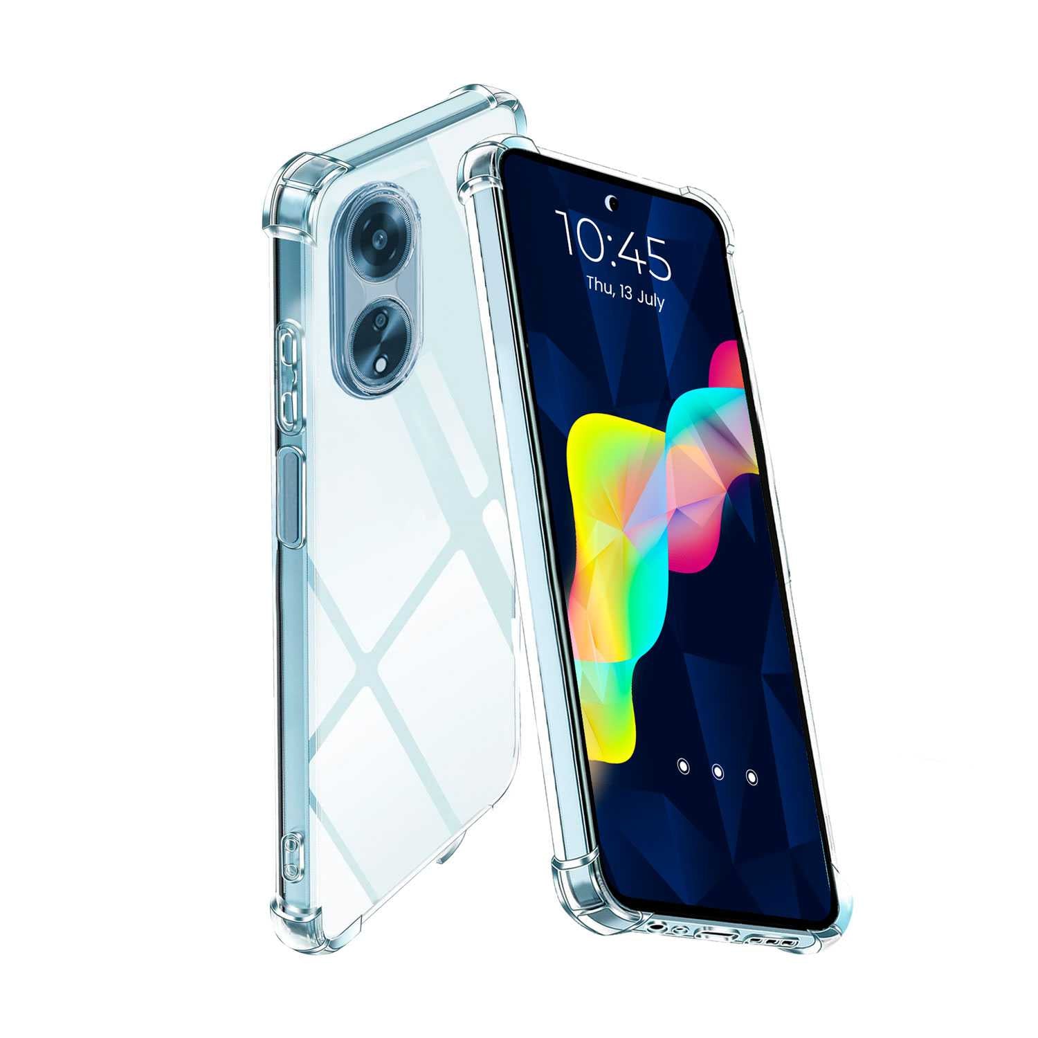 Funda Protectora de TPU para Oppo A58 4G, Carcasa de Protección Transparente con Esquinas Reforzadas, Protección para la Cámara Trasera