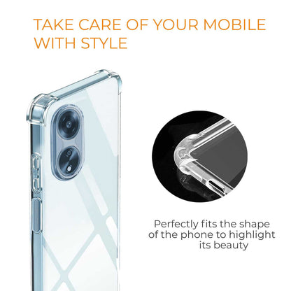 Funda Protectora de TPU para Oppo A58 4G, Carcasa de Protección Transparente con Esquinas Reforzadas, Protección para la Cámara Trasera