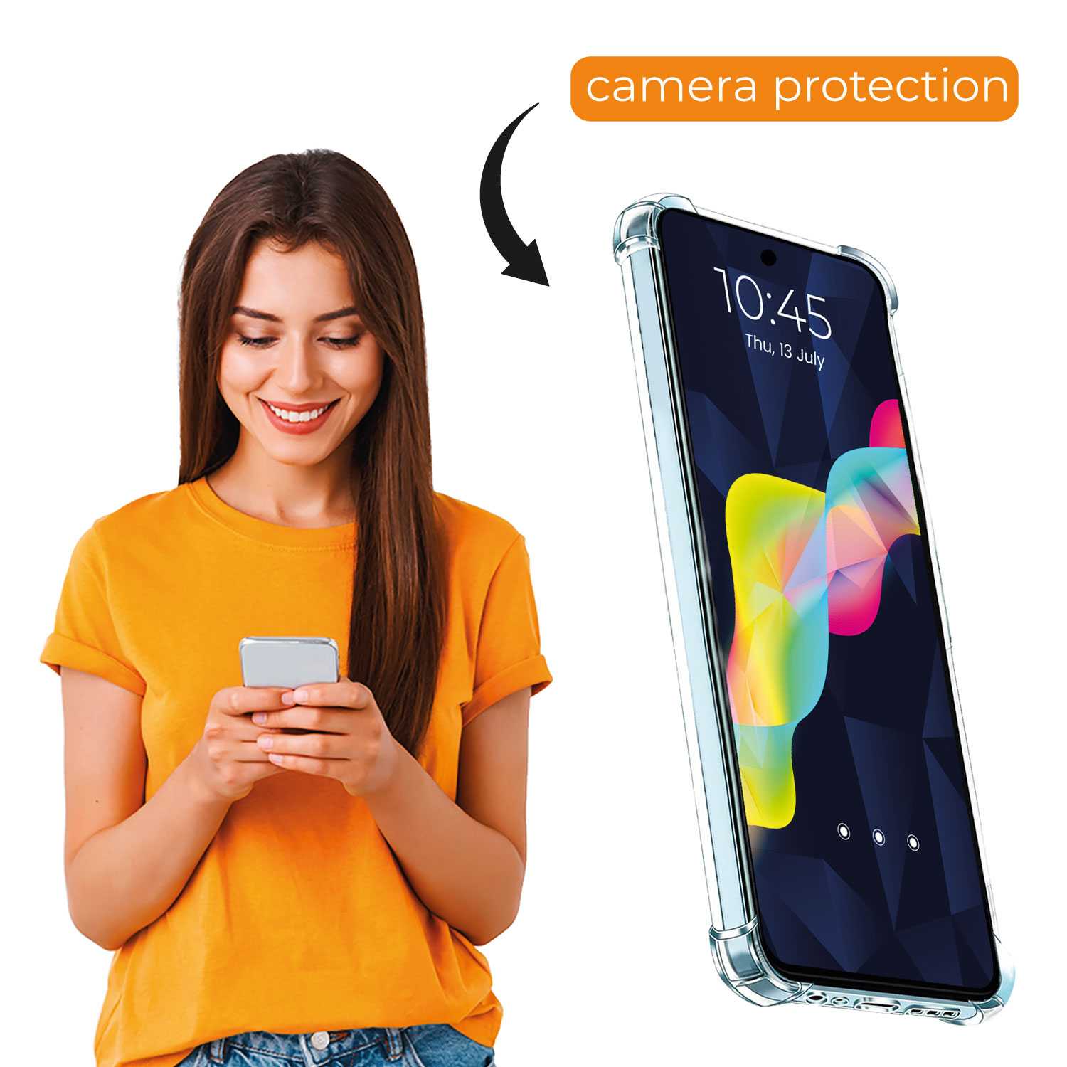 Funda Protectora de TPU para Oppo A58 4G, Carcasa de Protección Transparente con Esquinas Reforzadas, Protección para la Cámara Trasera