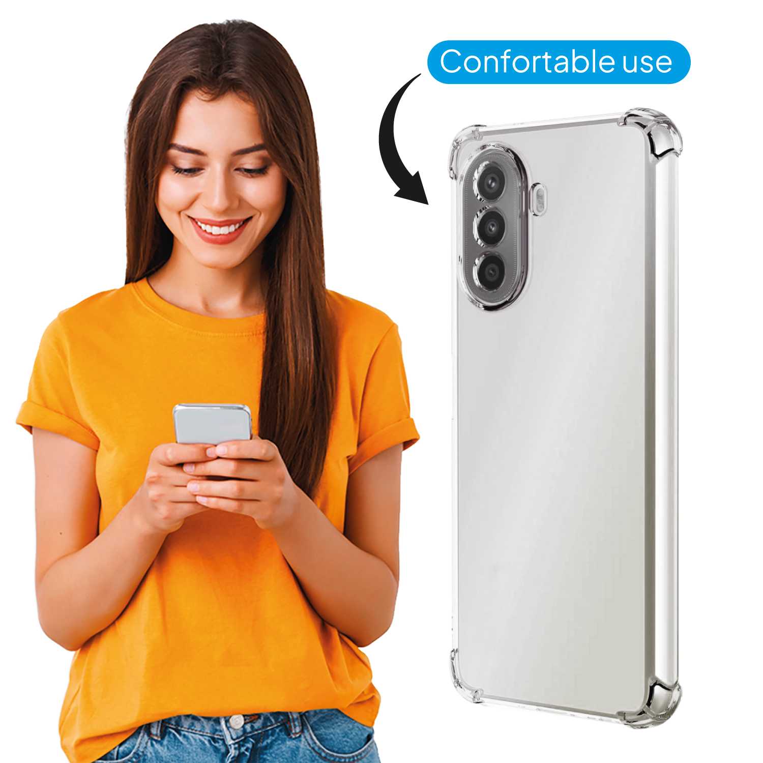 Funda de TPU para Oppo Reno 10 5G/10 Pro 5G, Carcasa Flexible con Esquinas Reforzadas Antigolpes, Protección en Cámaras, Silicona Transparente