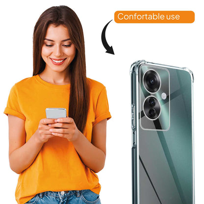 Funda de TPU para Oppo Reno 7 5G, Carcasa Flexible con Esquinas Reforzadas Antigolpes, Protección en Cámaras, Silicona Transparente