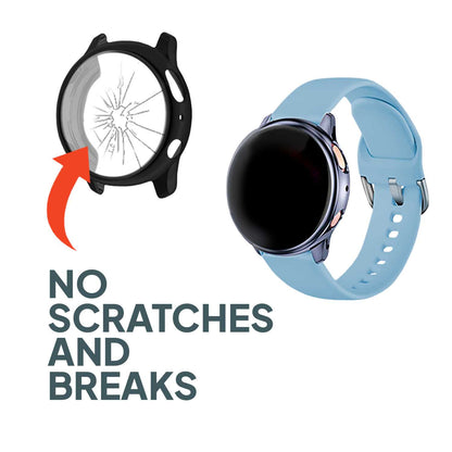 Pack de 3 Fundas Protectoras de TPU Compatible con Relojes Inteligentes Samsung Galaxy Watch Active 2, Transparente, 40mm