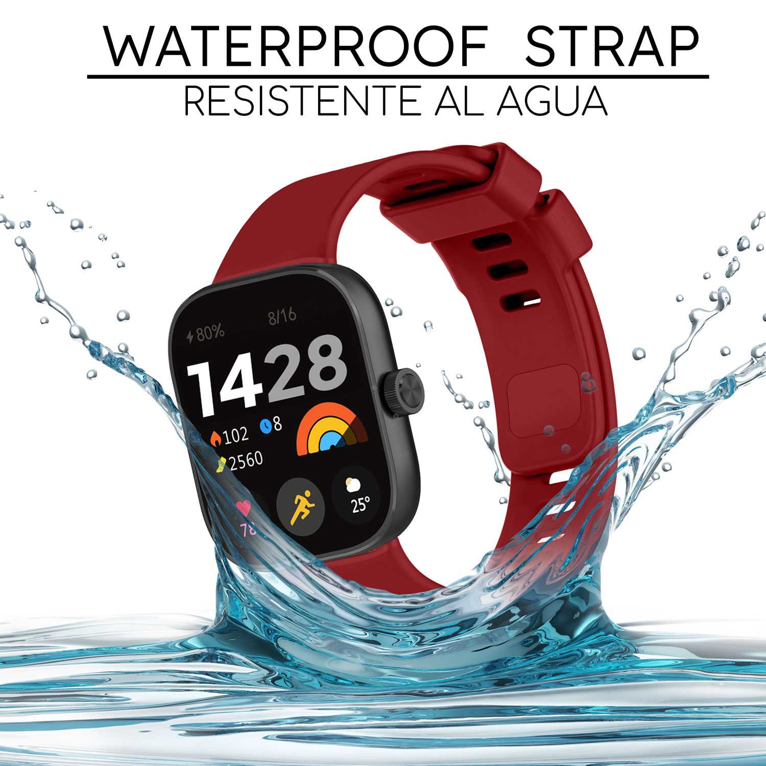 Correa Reloj Inteligente Compatible con Xiaomi Smart Band 8 Pro, Redmi Watch 4, Pulsera Reloj Inteligente de Silicona, Resistente al Sudor, Transpirable,