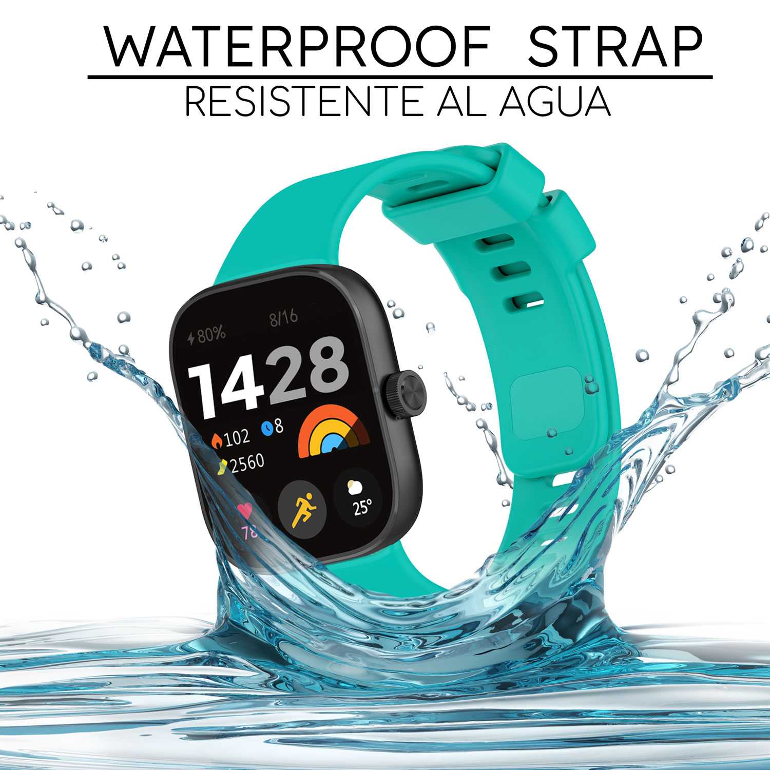 Correa Reloj Inteligente Compatible con Xiaomi Smart Band 8 Pro, Redmi Watch 4, Pulsera Reloj Inteligente de Silicona, Resistente al Sudor, Transpirable,