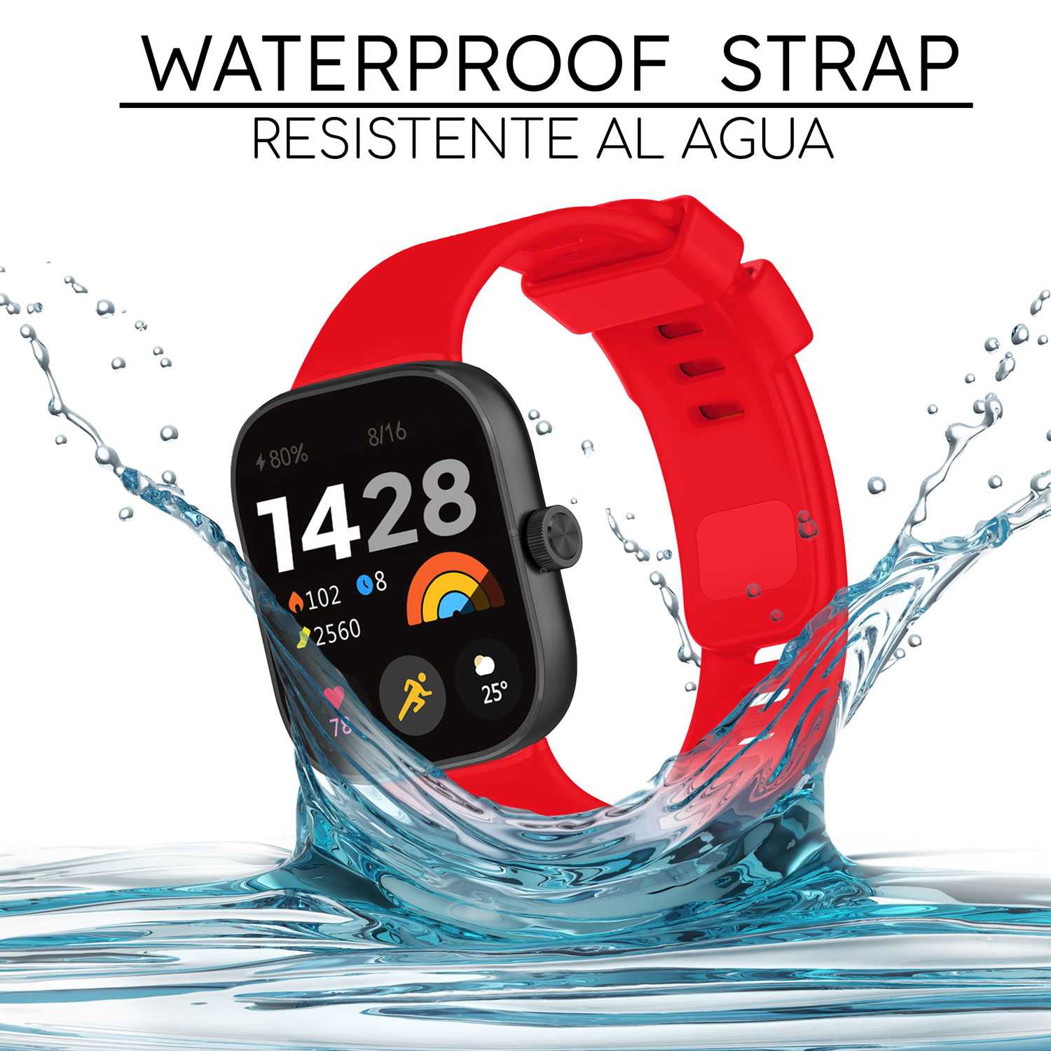 Correa Reloj Inteligente Compatible con Xiaomi Smart Band 8 Pro, Redmi Watch 4, Pulsera Reloj Inteligente de Silicona, Resistente al Sudor, Transpirable,