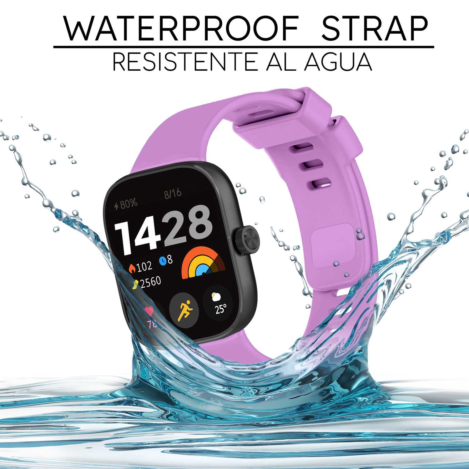 Correa Reloj Inteligente Compatible con Xiaomi Smart Band 8 Pro, Redmi Watch 4, Pulsera Reloj Inteligente de Silicona, Resistente al Sudor, Transpirable,