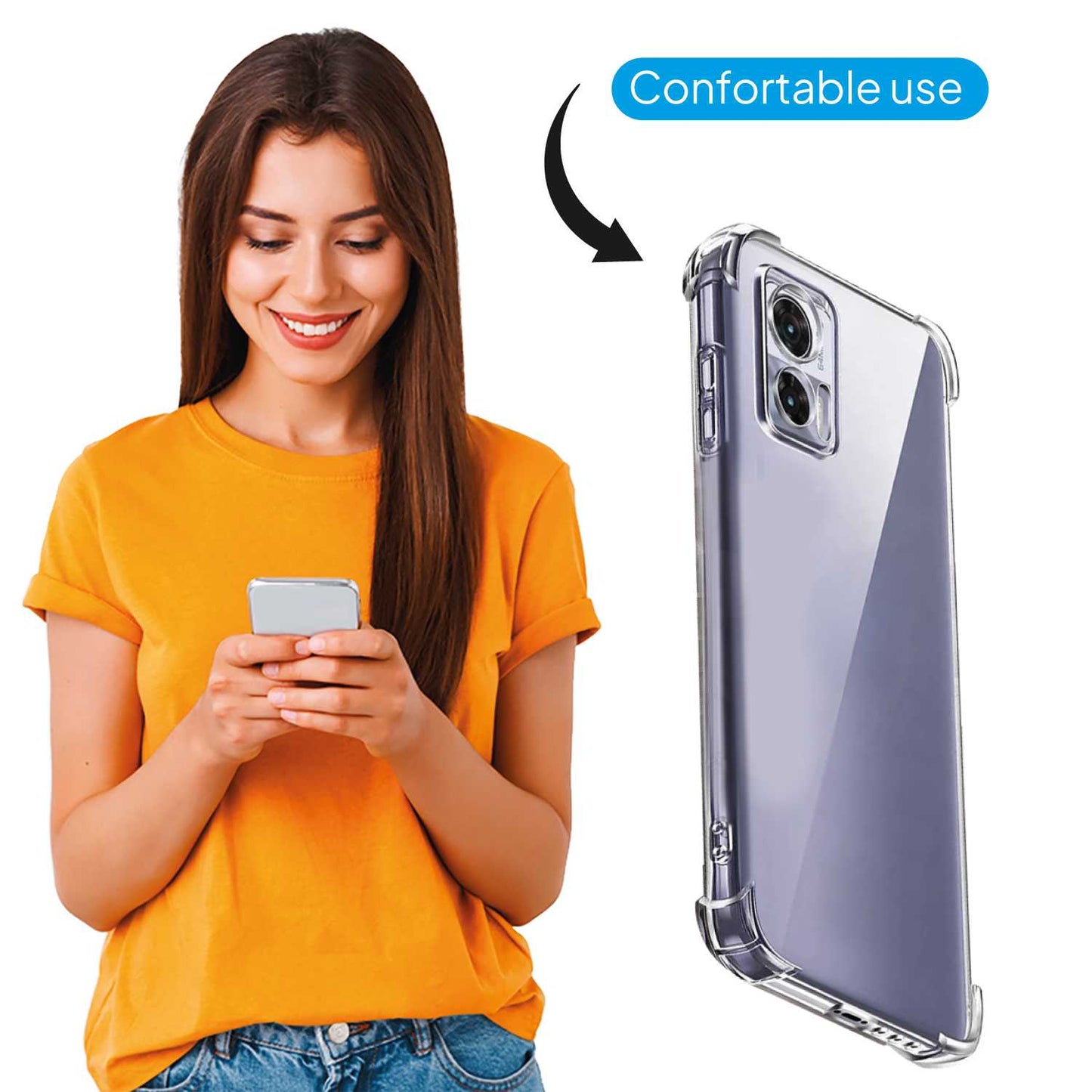 Funda Protectora de TPU para Motorola Edge 40 Neo, Esquinas Reforzadas, Protección para la Cámara Trasera