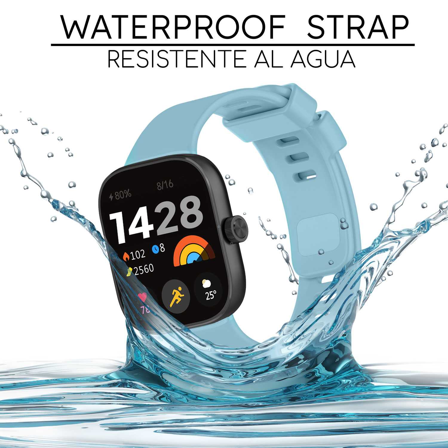 Correa Reloj Inteligente Compatible con Xiaomi Smart Band 8 Pro, Redmi Watch 4, Pulsera Reloj Inteligente de Silicona, Resistente al Sudor, Transpirable,