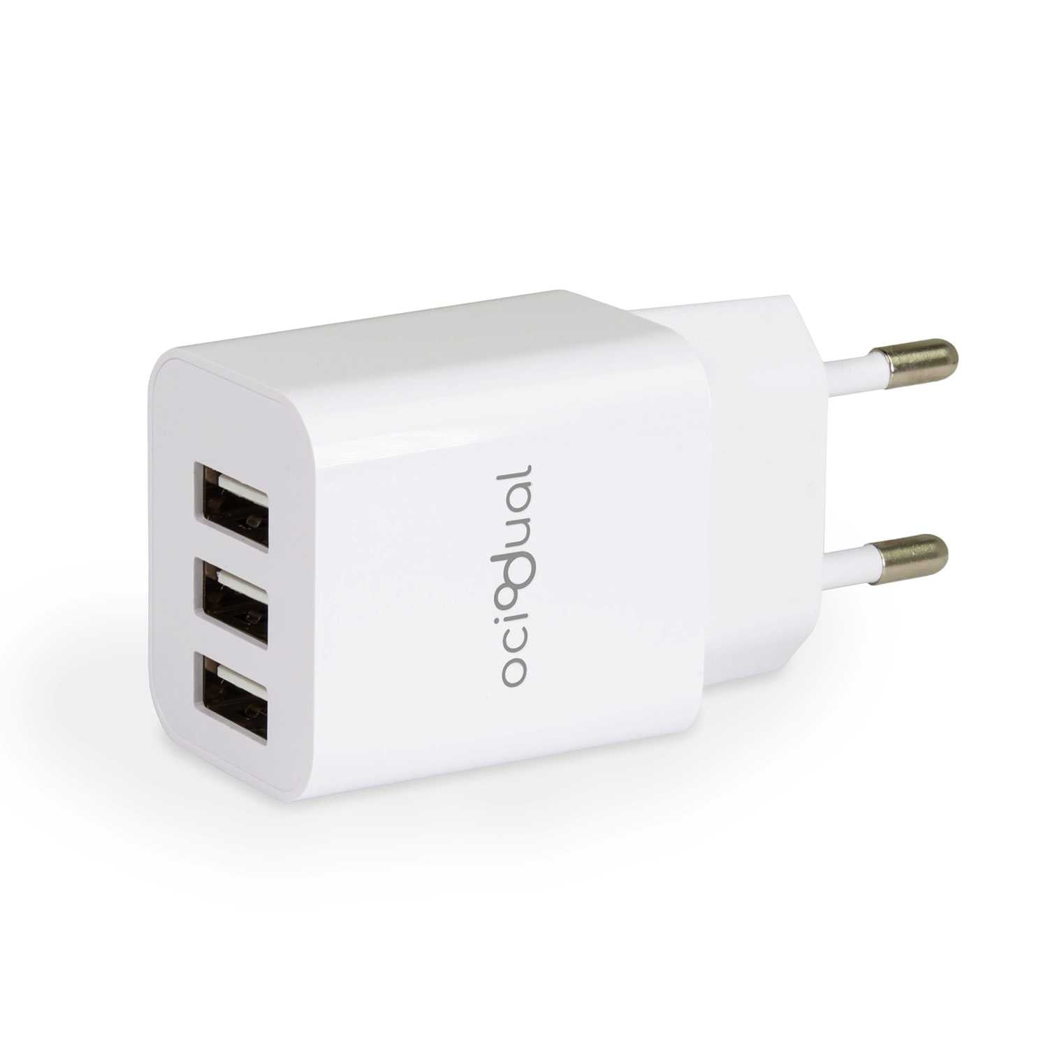 Cargador de Pared EU, 3 Puertos USB de 5v, 2.4A, 10W, Cargador para Smartphones, Adaptador de Corriente para Enchufe USB, Carga