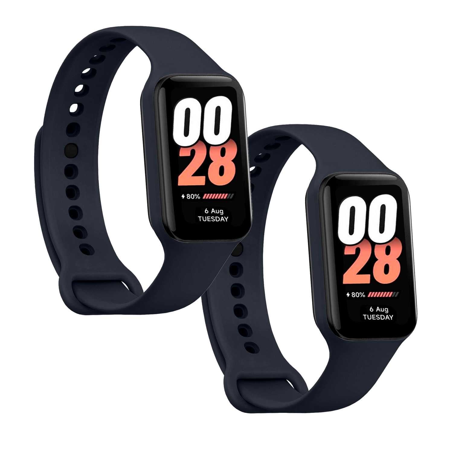 Correa de Recambio Compatible con Xiaomi Smart Band 8 Active/Redmi Smart Band 2, de color Azul Oscuro, Pulsera de Repuesto de Silicona Suave Flexible Sport Goma
