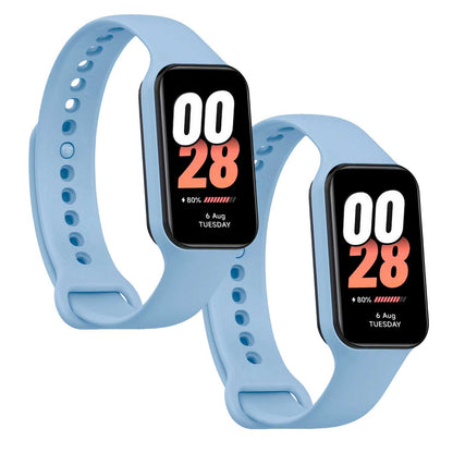 Correa de Recambio Compatible con Xiaomi Smart Band 8 Active/Redmi Smart Band 2, de color Azul Celeste, Pulsera de Repuesto de Silicona Suave Flexible Sport Goma