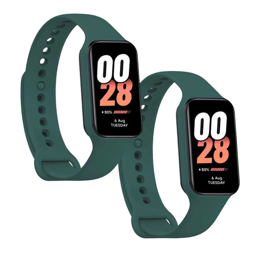 Correa de Recambio Compatible con Xiaomi Smart Band 8 Active/Redmi Smart Band 2, de color Verde Oscuro, Pulsera de Repuesto de Silicona Suave Flexible Sport Goma