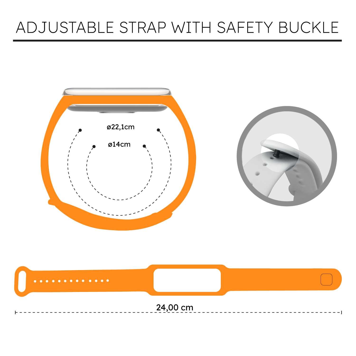 Correa de Recambio Compatible con Xiaomi Smart Band 8 Active/Redmi Smart Band 2, de color Naranja, Pulsera de Repuesto de Silicona Suave Flexible Sport Goma