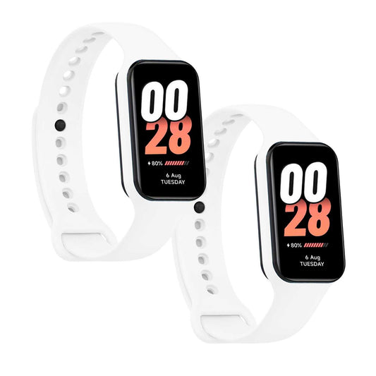 Correa de Recambio Compatible con Xiaomi Smart Band 8 Active/Redmi Smart Band 2, de color Blanco, Pulsera de Repuesto de Silicona Suave Flexible Sport Goma