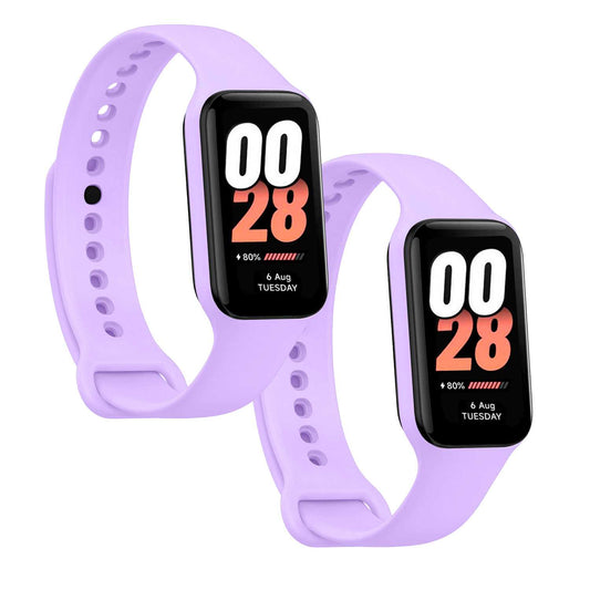 OcioDual 2 Piezas Correa de Recambio Compatible con Xiaomi Smart Band 8 Active/Redmi Smart Band 2, de Color Lavanda, Pulsera de