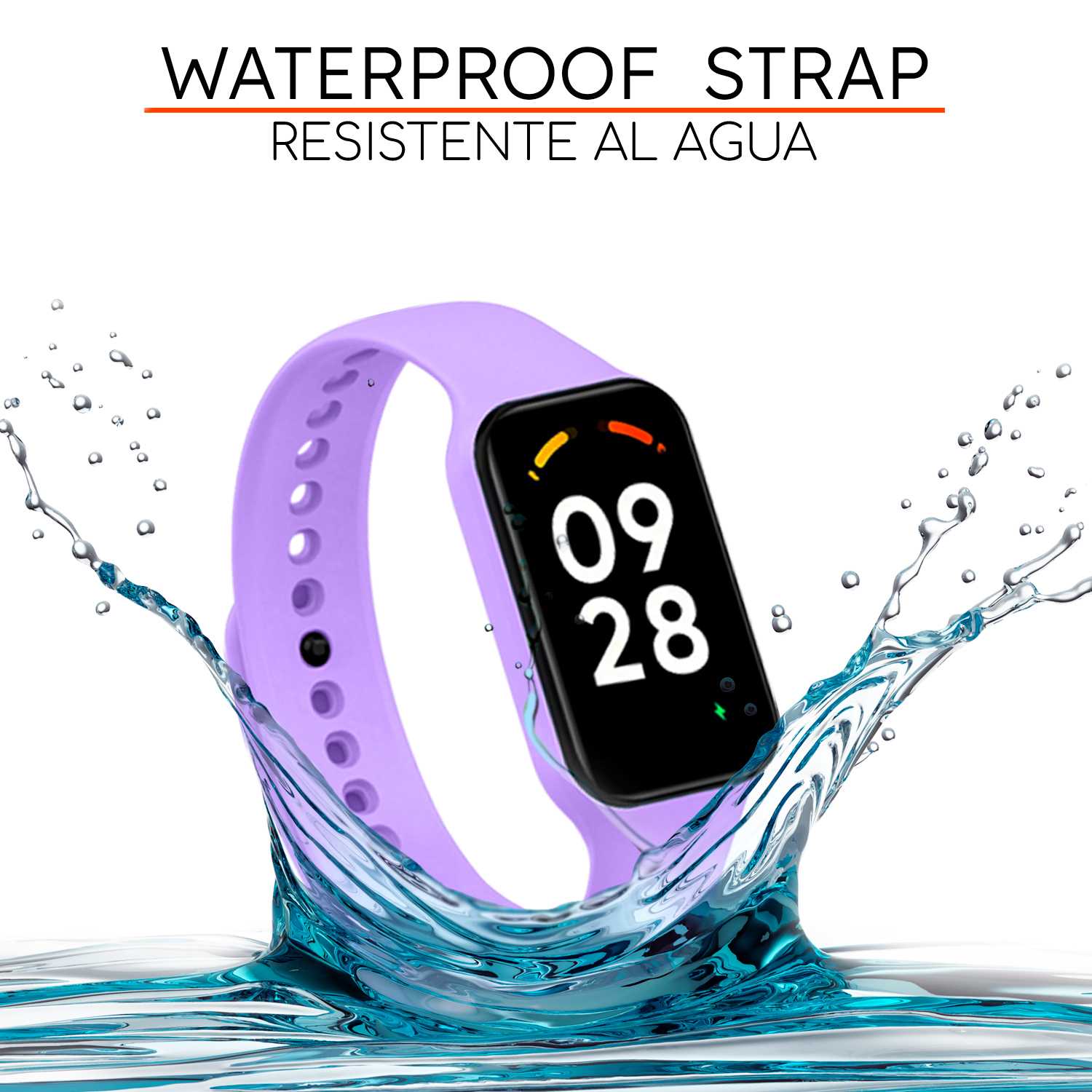 OcioDual 2 Piezas Correa de Recambio Compatible con Xiaomi Smart Band 8 Active/Redmi Smart Band 2, de Color Lavanda, Pulsera de