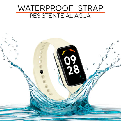 Correa de Recambio Compatible con Xiaomi Smart Band 8 Active/Redmi Smart Band 2, de color Beige, Pulsera de Repuesto de Silicona Suave Flexible Sport Goma