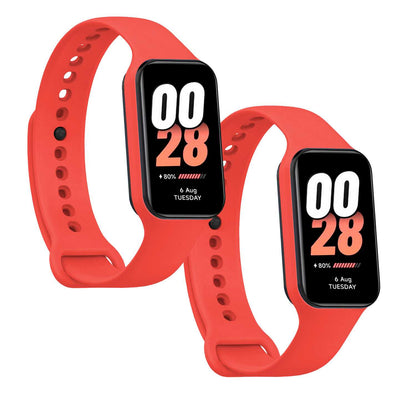 Correa de Recambio Compatible con Xiaomi Smart Band 8 Active/Redmi Smart Band 2, de color Rojo, Pulsera de Repuesto de Silicona Suave Flexible Sport Goma