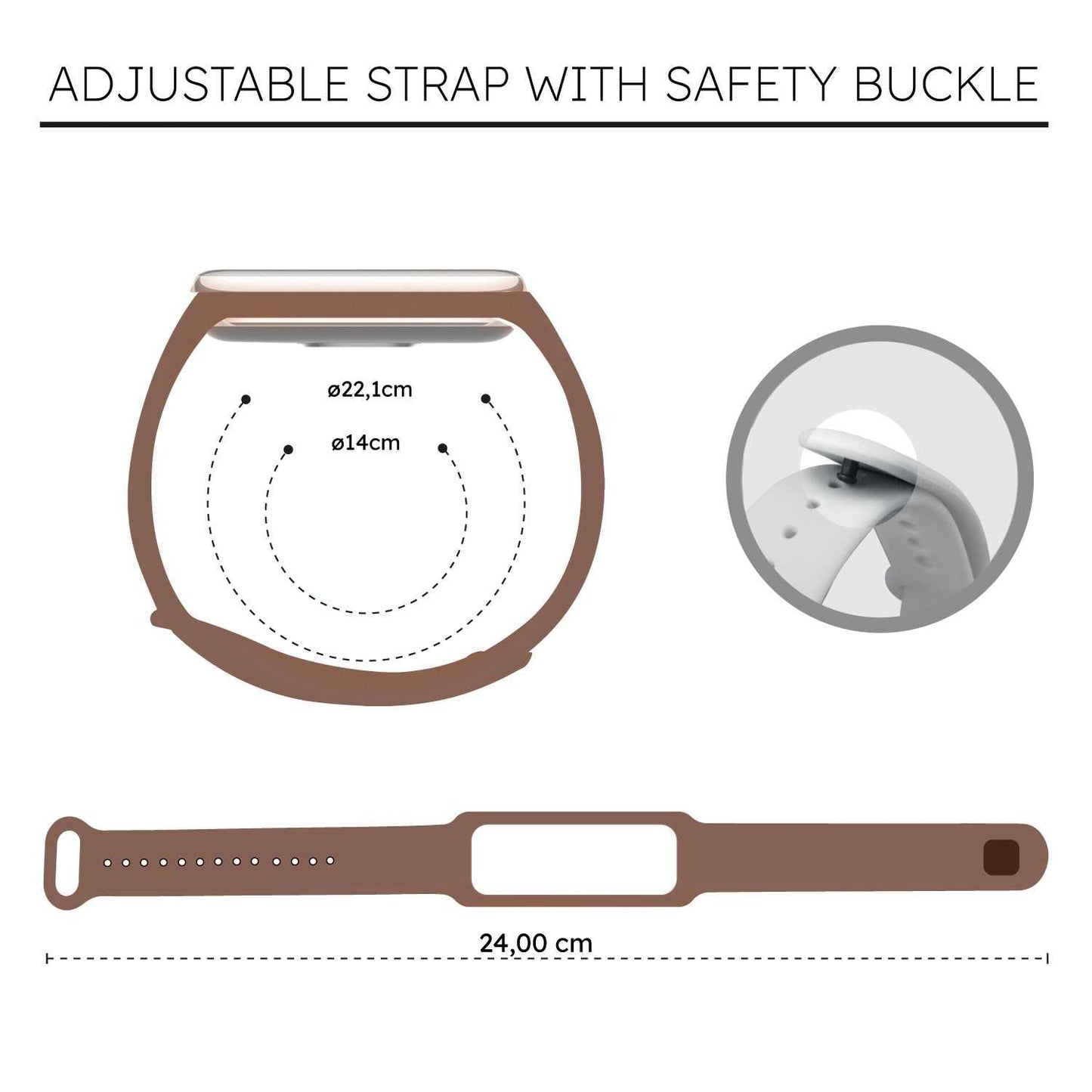 Correa de Recambio Compatible con Xiaomi Smart Band 8 Active/Redmi Smart Band 2, de color Marrón, Pulsera de Repuesto de Silicona Suave Flexible Sport Goma