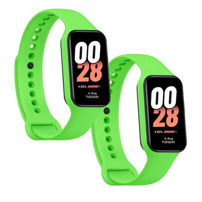 Correa de Recambio Compatible con Xiaomi Smart Band 8 Active/Redmi Smart Band 2, de color Verde, Pulsera de Repuesto de Silicona Suave Flexible Sport Goma