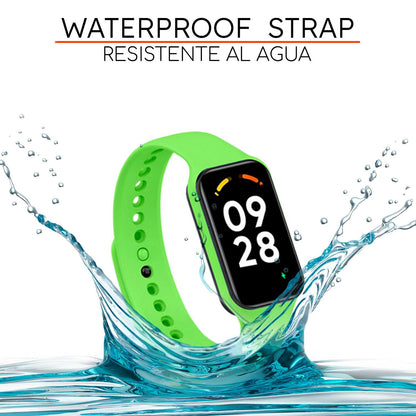 Correa de Recambio Compatible con Xiaomi Smart Band 8 Active/Redmi Smart Band 2, de color Verde, Pulsera de Repuesto de Silicona Suave Flexible Sport Goma