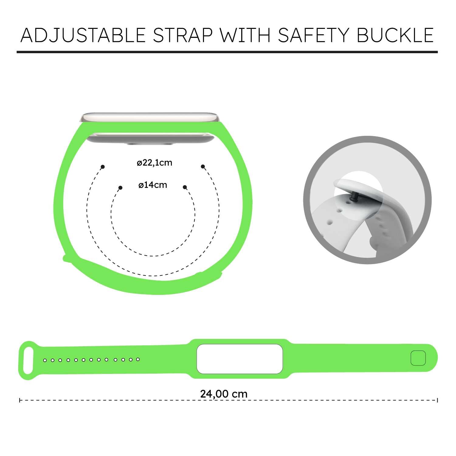 Correa de Recambio Compatible con Xiaomi Smart Band 8 Active/Redmi Smart Band 2, de color Verde, Pulsera de Repuesto de Silicona Suave Flexible Sport Goma