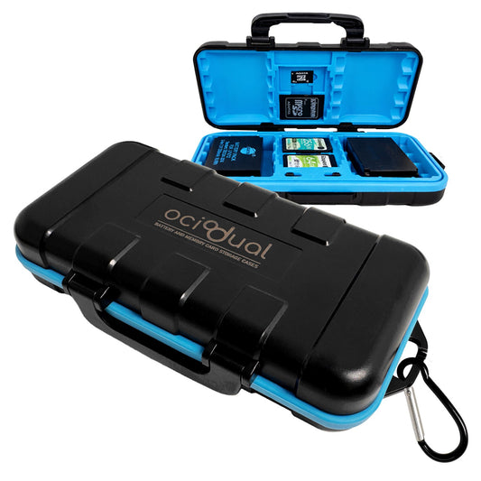 Ociodual Estuche para Tarjeta Micro sd de Memoria  y  Baterías o 8 Pilas AA/AAA Compatible con SD, Micro SD, CF, XQD y