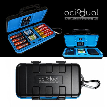 Ociodual Estuche Organizador para Tarjetas de Memoria y Pilas AA/AAA, Compacto, Resistente al Agua y Portátil