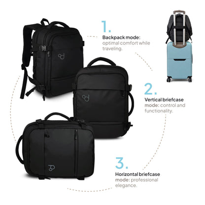 Mochila de Viaje para Cabina 55x40x20 Expandible, Ligera y Resistente. Evita Recargos